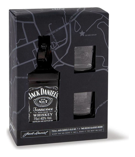 Whiskey Jack Daniels Bourbon + 2 Vasos