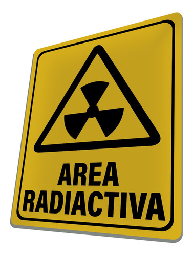 Letrero Área Radiactiva O Radioactiva Señalización Alerta