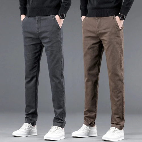 Pantalones Casuales Elásticos De Fibra De Bambú De Corte Rec