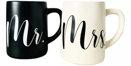 Mr Mrs tazas de café para pareja, regalo de aniversario de boda