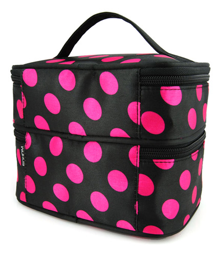 Bolsa Portátil Con Estampado De Puntos Para Mujer, Doble Cap
