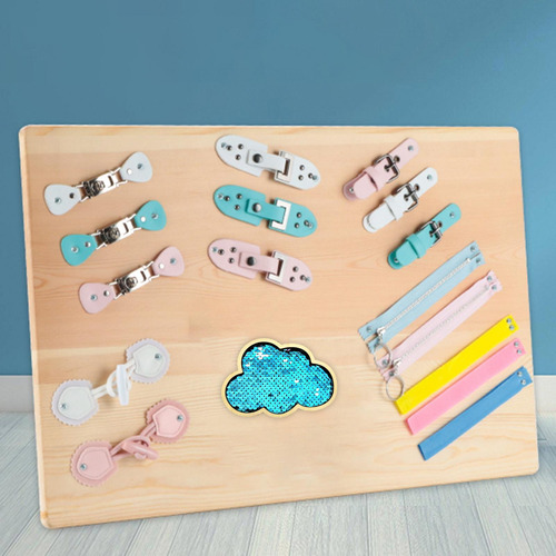 2 Busy Board Toy Lentejuelas Accesorios De Azul 13cmx9cm