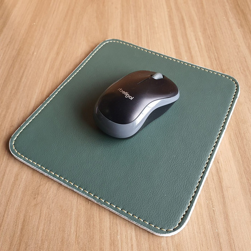 Mouse Pad De Mesa Couro Sintético Apparatos Whisky Casa Cor Verde-musgo