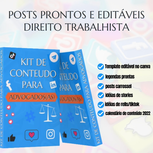  30 Posts Prontos Editavel P/ Advogado Direito Trabalhista