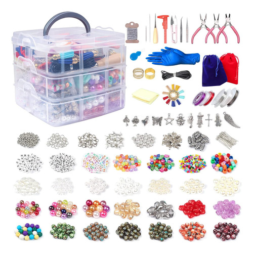 Kit De Suministros Hacer Joyas, 2456 Piezas De Aretes Y...