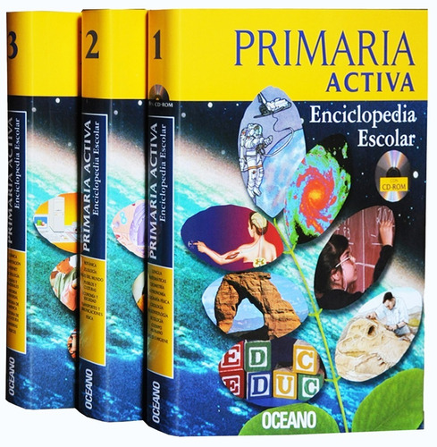 Enciclopedia Escolar Primaria Activa Océano: 3 Tomos + 1 Cd 