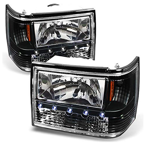 Para 93-98 Jeep Grand Cherokee Negro 1 Pieza Faro Led Drl