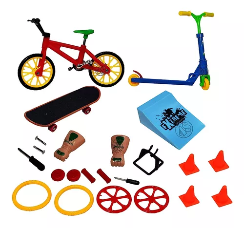 Kit Bicicleta + Skate De Dedo Com 5 Acessórios - Compre Agora