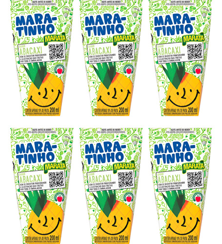 Suco De Abacaxi Maratinho - 6 Unidades Com 200ml - Marata