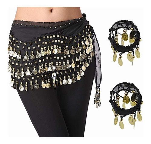 Fajilla Bellydance Monedas Danza Árabe Chifon Falda Zumba