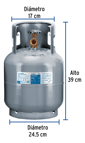 Cilindro Portátil Para Gas Lp, 4kg (9lb) Foset. 45888