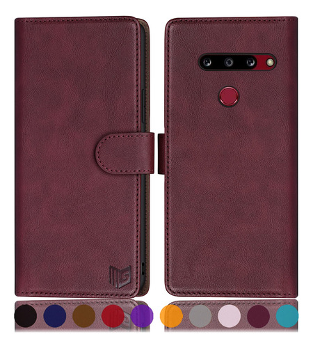 Funda Tipo Cartera Para LG G8 Color Rojo