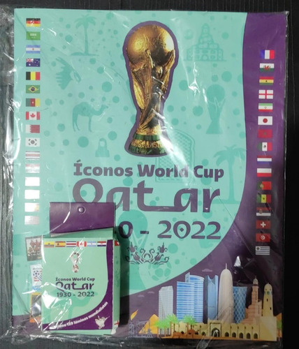 Album Iconos World Cup Qatar 1930-2022 Con Laminas A Pegar