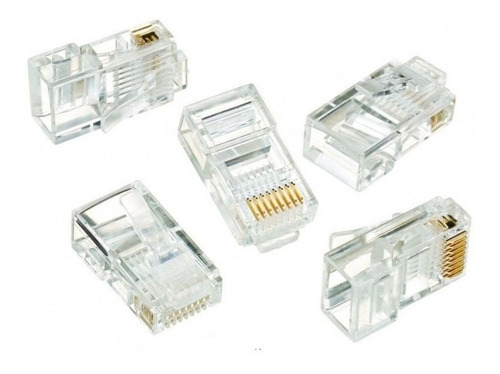Imagen 4 de 6 de Fichas Rj45 Bolsa X100 Conector Red Cable Utp 5e Internet
