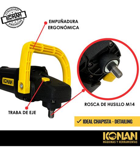 Pulidora Lustradora Konan Kpul/1400 180mm 600-3000 Rpm Color Negro Negro