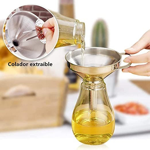 Kit Embudos Colador De Extracción Cocina Rellenar Líquidos