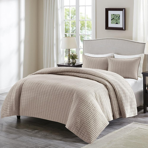 Comfort Spaces Kienna Quilt Set - Diseño De Costura De Lujo 