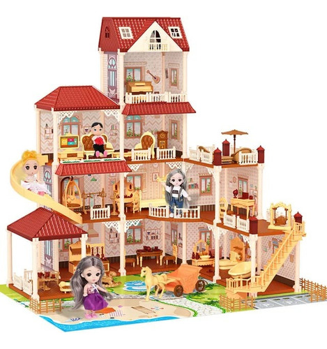 Casa De Muñecas Con Luces De Niñas