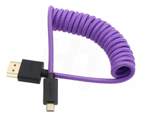 Cabo Em Espiral Trançado Micro Hdmi Para Hdmi 4k 8k 60p Para