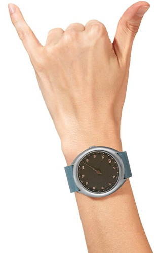 Reloj De Pulso Slow O10 Unisex Azul Plata Negro