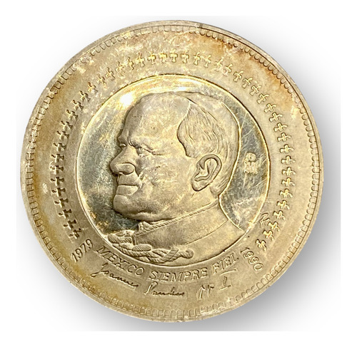 Medalla Plata 1 Onza Visita Papa Juan Pablo Ii A Mexico 1979 (Usado)