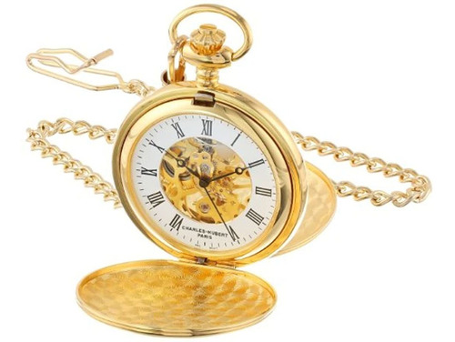 Reloj De Bolsillo Mecánico Chapado En Oro