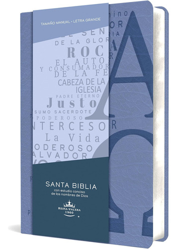 Biblia Rvr 1960 Letra Grande Tamaño Manual, Simil Piel Azul 