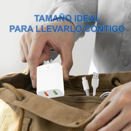 Cargador Celular Tipo C Doble Entrada 2a Ele-Gate