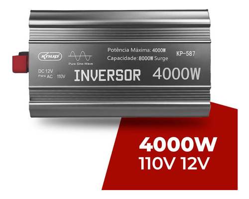 Inversor De Tensão 4000w Onda Senoidal 12v 110v Sine Wave