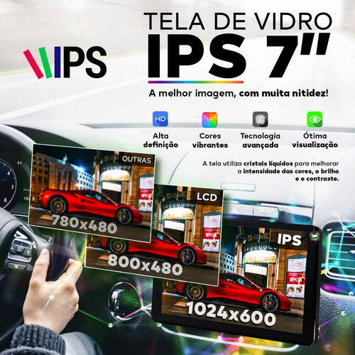 Kit Multimídia Android Carplay 7 Pol Logan 2016 2017 2018