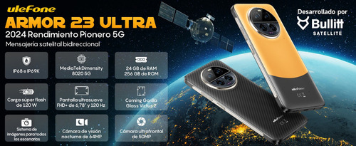Celular Ulefone Armor 23 Ultra 5g Smartphone Robusto Desbloqueado Doble Sim Mensaje Satelital 12gb+512gb 6.78 Pulgadas Fhd+ 50mp+50mp Cámara Andriod13
