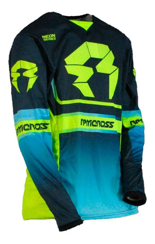 Remera Moto Rpm Cross Neon Amarillo 