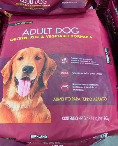 Imagen 2 de 2 de Croquetas Adult Dog Kirkland Perro Adulto Pollo Y Arroz 18 K
