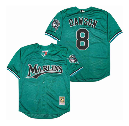 Imagen 1 de 3 de Camiseta Casaca Baseball Mlb Miami Marlins 8 Dawson