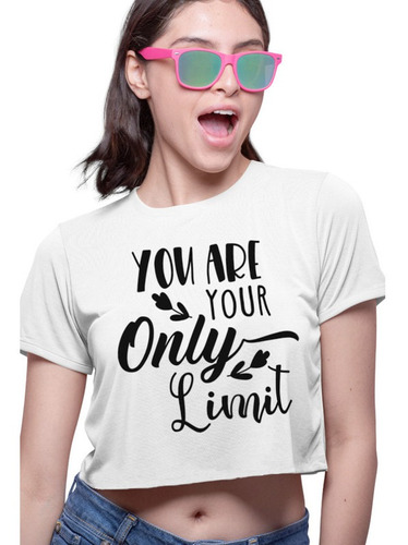 Playera Crop Top Your Only Limit Frase Cool Mindset