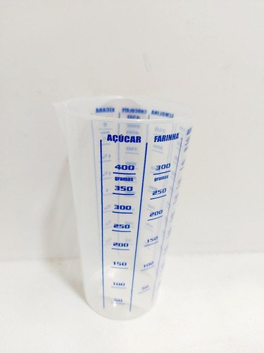 Vaso medidor graduado de plástico, capacidad 500 ml, color transparente