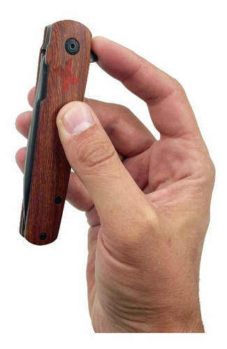 Navaja Semi Automatica Mango Madera Cuchillo De Mano C-filo 