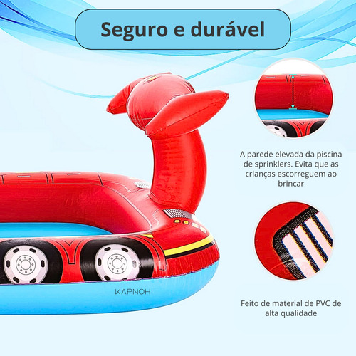 Piscina Jato Inflável Infantil Tapete Carro 170cm Chafariz