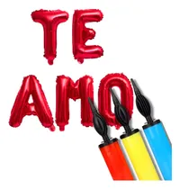 Comprar 2 Balão Metalizado Frase Te Amo Letras Decoração Bomba Festa