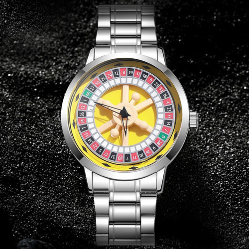 Relojes Pulsera Para Hombre Diseño De Rotación Automática Plateado