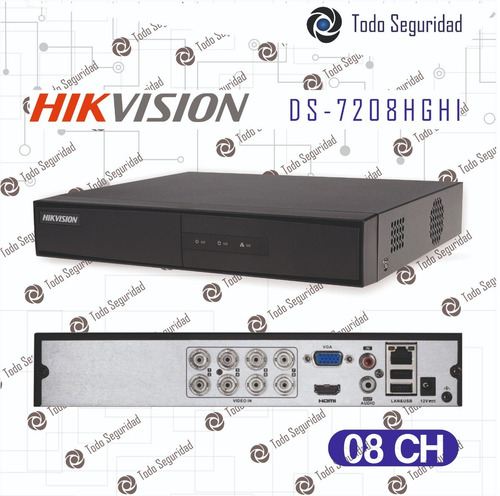 Dvr 8ch Hikvision 1080p Hd Tvi Cctv Hdmi Vga P2p + Disco 1tb