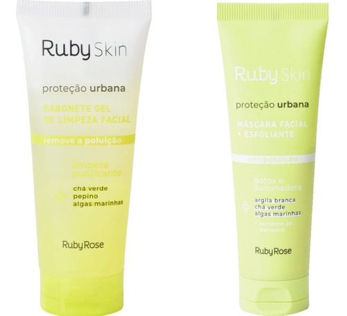 Imagem 8 de 10 de Combo Sabonete Máscara Esfoliante Proteção Urbana Ruby Rose
