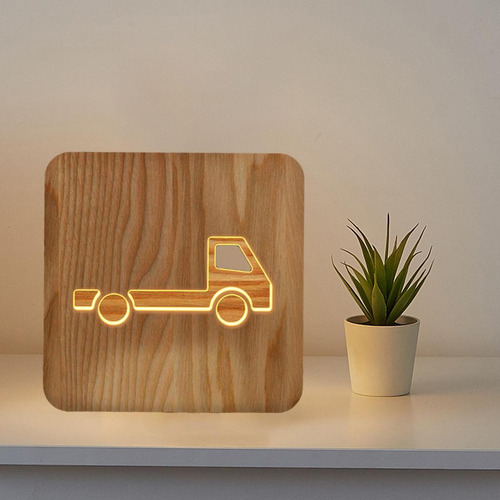 Luz De Escritorio Usb Led De Madera Con Luz Nocturna