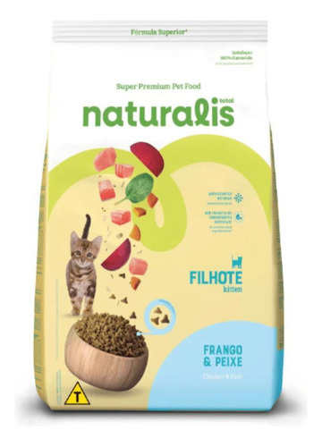 Ração Naturalis Para Gatos Filhotes Peixe E Frango 1,5 Kg