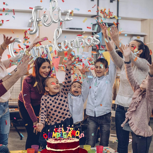 Globo Metálico Feliz Cumpleaños Happy Birthday Party Supplie Color Plateado Feliz Cumpleaños