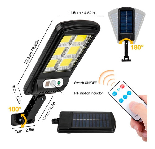 Reflector Lampara Solar Led Luz Exterior Jardin Potente D01