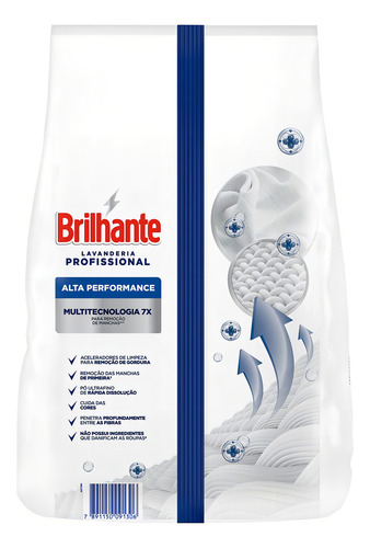 Lava Roupas Sabão Em Pó Brilhante 8 Kg Lavanderia Alta Performance Lavagem Pro