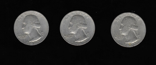 Ltc749. Lote De 3 Monedas 25 Centavos (quarters) 1965-1973