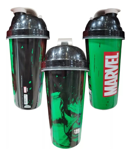 Vaso / Botella Milkshake 580ml Plástico Hulk Marvel Oficial