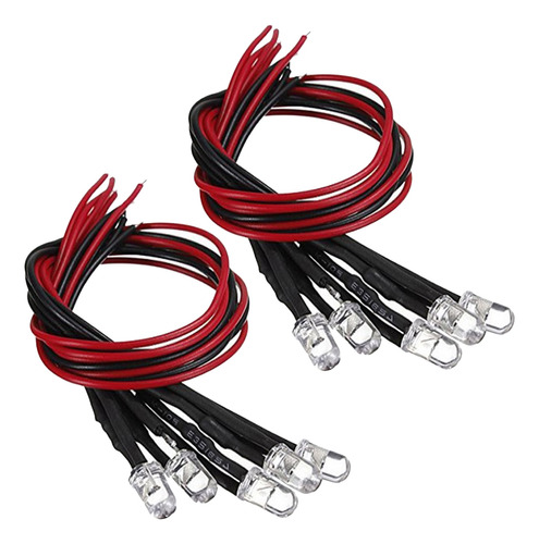 Linterna Led Precableada Roja De 5 Mm Con Forma Redonda, 50